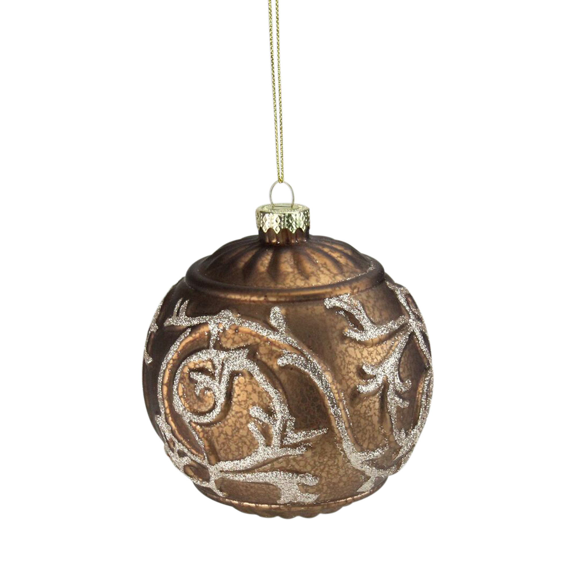 The Holiday Aisle Glitter Swirl Mercury Glass Christmas Ball