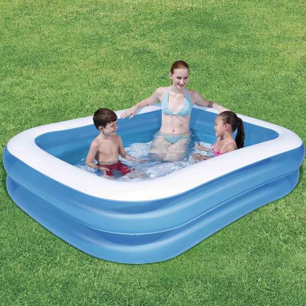 120 X 72 X 22 Swimming Pool Inflatable Pool Large Inflatable Family Portable Pool Suitable for Outdoor Inflatable Pool for Adults Kids Full Size PVC Durable Blow up Pool for Backyard Indoor 