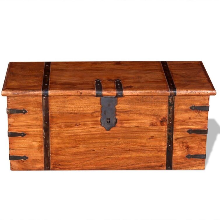 vidaXL Solid Sheesham Wood Storage Chest Chunk Box Cabinet Organizer Trunk