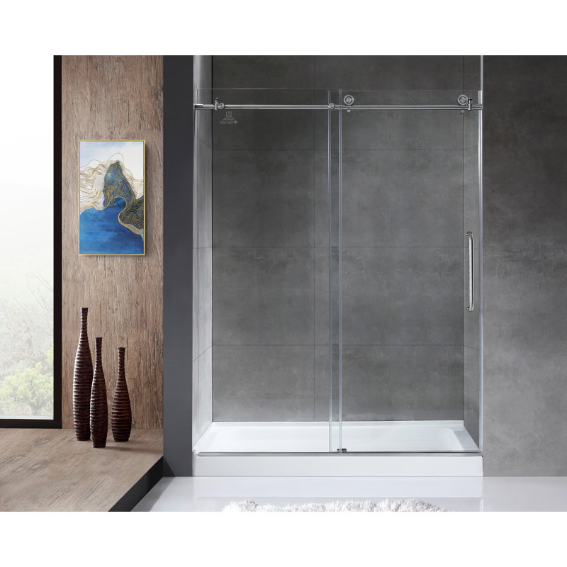 Anzzi Madam Series 60 W X 76 H Single Sliding Frameless Shower Door Wayfair