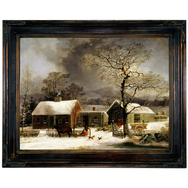 Historic Art Gallery Winter Scene In New Haven Connecticut 1858