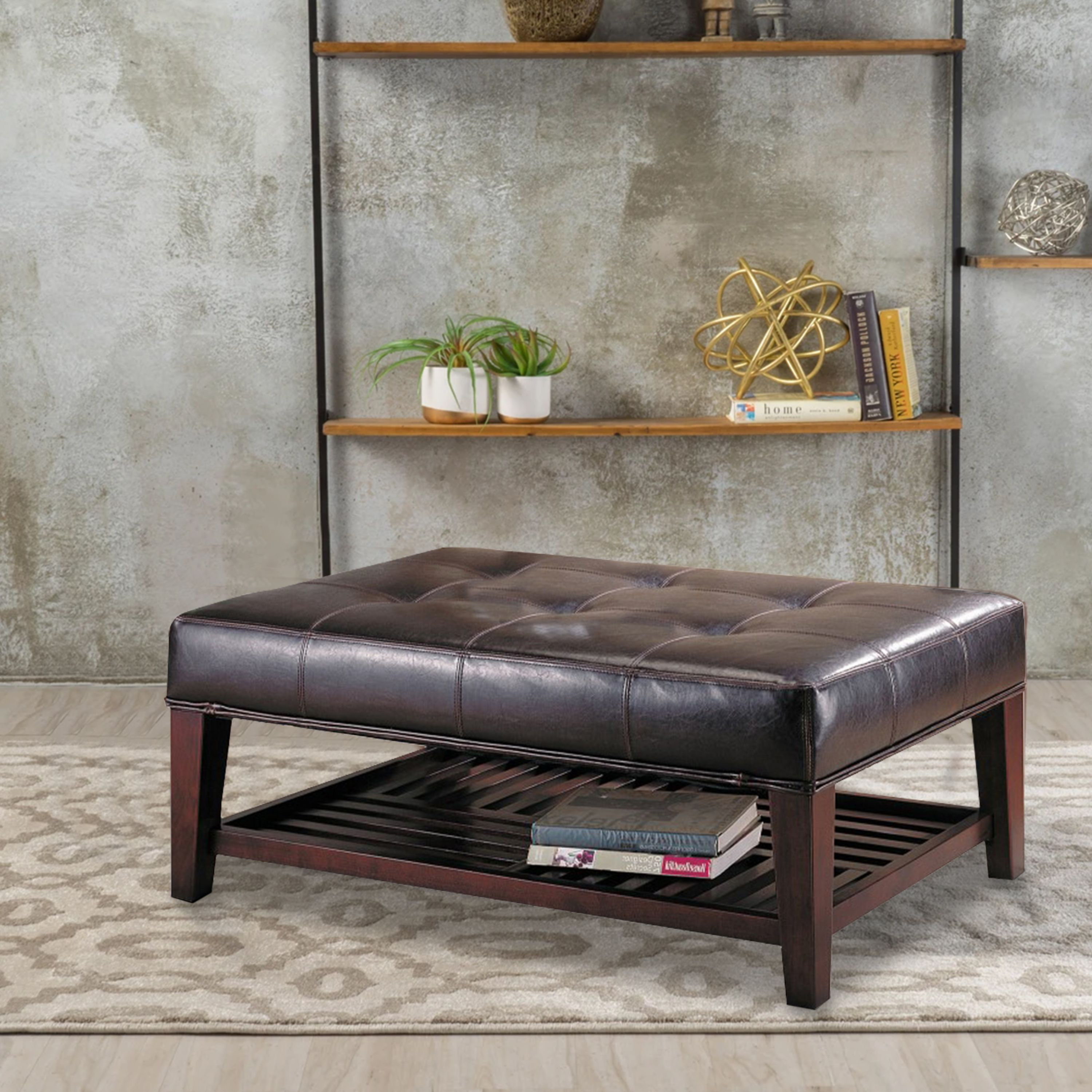Winston Porter Iddings Charming Leather Tufted Cocktail Ottoman Reviews Wayfair