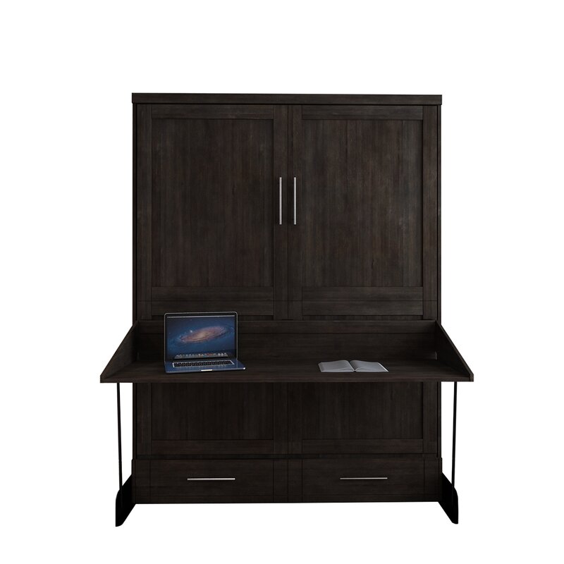 Brayden Studio Munn Desk Queen Murphy Bed Wayfair