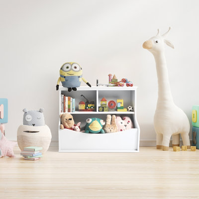 Kids' Toy Storage Organizer, Open Storage Cubby, Multifunctional Book And Toy Storage Cabinet