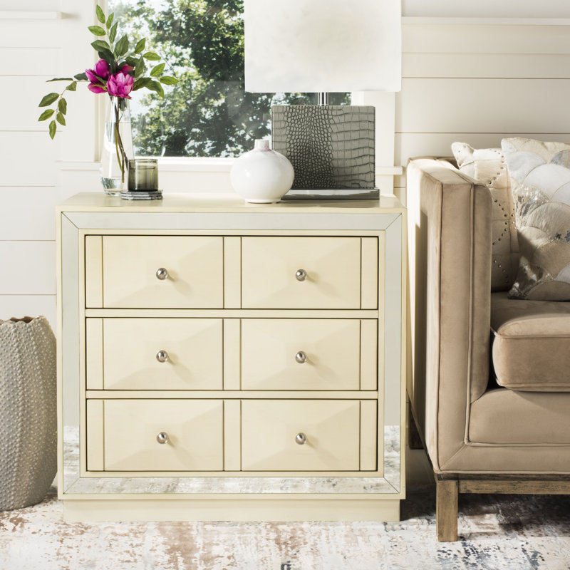 Everly Quinn Scally 3 Drawer Mirrored Drawer Chest Reviews Wayfair
