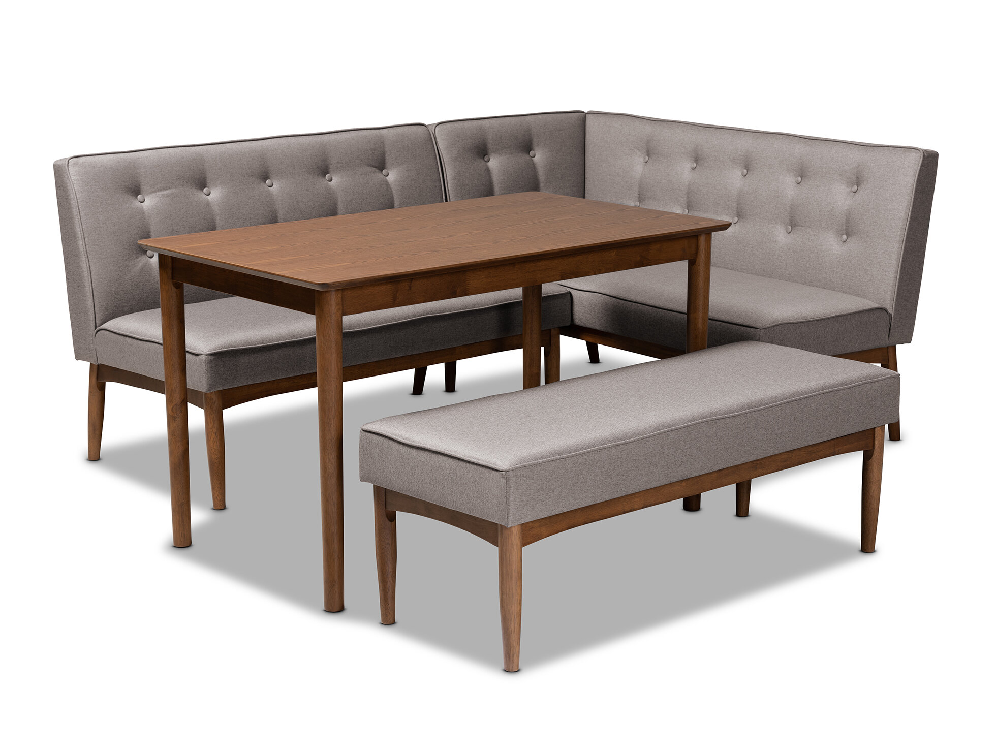 Corrigan Studio Bopp Mid Century Modern Upholstered 4 Piece Breakfast Nook Dining Set Wayfair