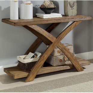 Temperence Wooden Angled X-Shaped Console Table By Gracie Oaks
