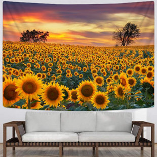 LIGICKY Yellow Sunflowers Tapestry Wall Hanging Plant Printed Boho Wall Art Tapestries Home Decor for Living Room Bedroom Dorm 59.1 x 51.9 LIGICKY Yellow Sunflowers Tapestry Wall Hanging Plant Printed Boho Wall Art Tapestries Home Decor for Living Room Bedroom Dorm 59.1 x 51.9