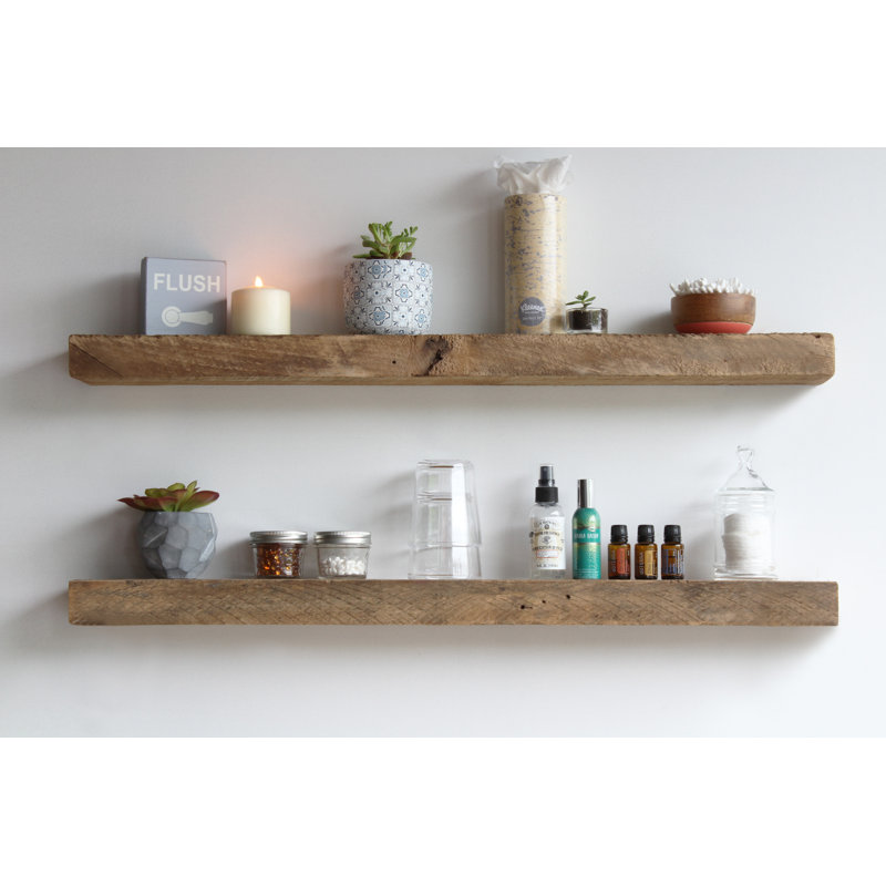 Gracie Oaks Joao 2 Piece Poplar Solid Wood Floating Shelf Reviews Wayfair