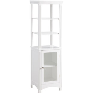 Linen Cabinets Towers You Ll Love Wayfair Chestnut 15 5 W X 51 H Linen Tower