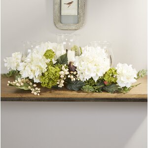 Hydrangea Centerpiece in Candelabrum