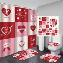 Details about   Valentines Day Sketch Hand Draw Heart Tree Shower Curtain Set Bathroom Decor 72" 