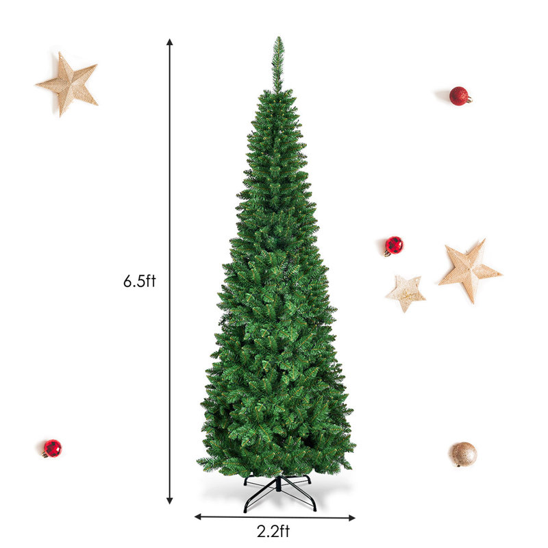 The Holiday Aisle Pre Lit 6 5 Green Pine Artificial Christmas Tree With 250 Multi Color Lights Reviews Wayfair