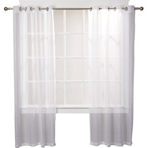 Wayfair Basics Solid Sheer Grommet Curtain Panels (Set of 2)