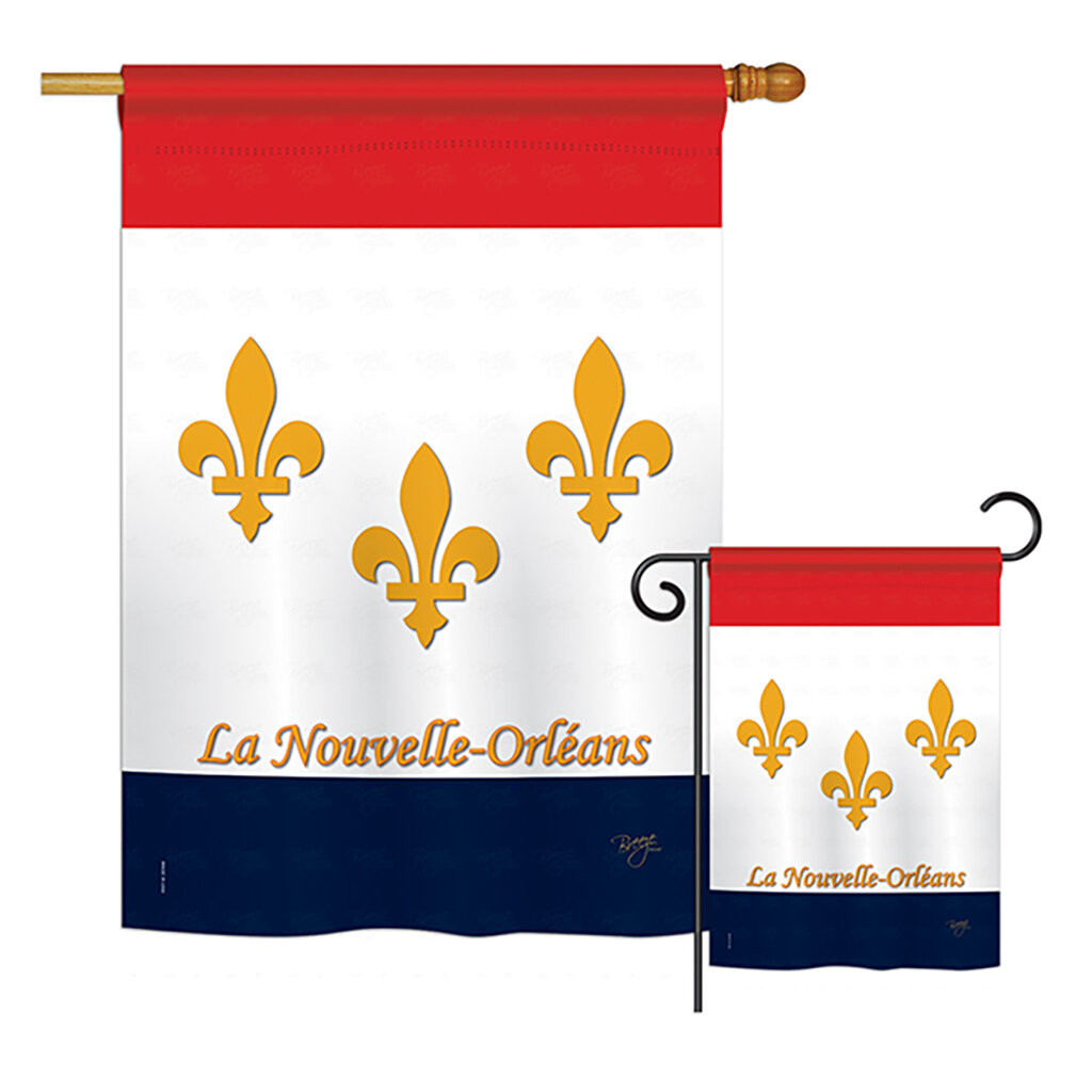 Breeze Decor New Orleans Interests Fleur De Lys Impressions 2 Sided Polyester 2 Piece Flag Set Wayfair