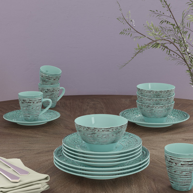 turquoise dinner plate set