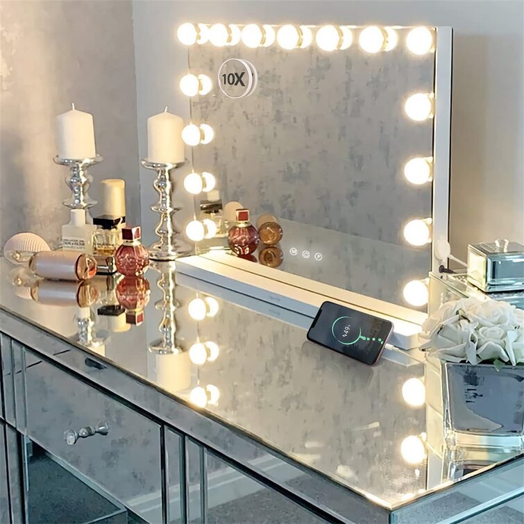Latitude Run® Large Vanity Mirror With Lights, Hollywood Lighted Makeup ...