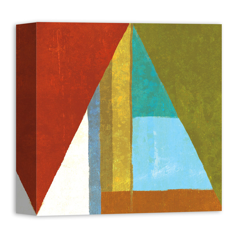 Wrought Studio Colorful Triangle Acrylic Painting Print On