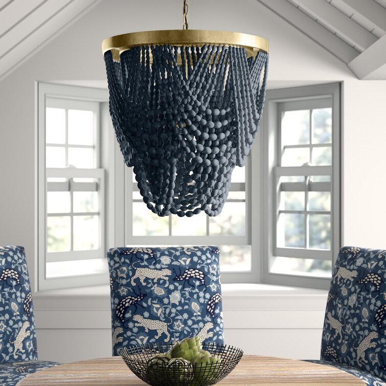 Hatfield 3 - Light Unique Tiered Chandelier with Beaded Accents