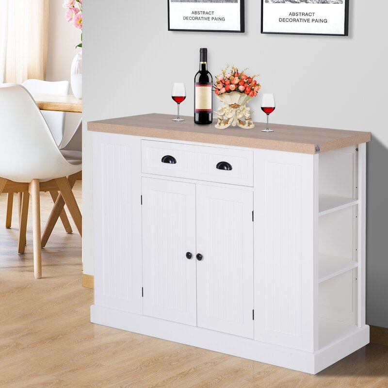 Red Barrel Studio Calabasas Fluted Kitchen Island & Reviews | Wayfair