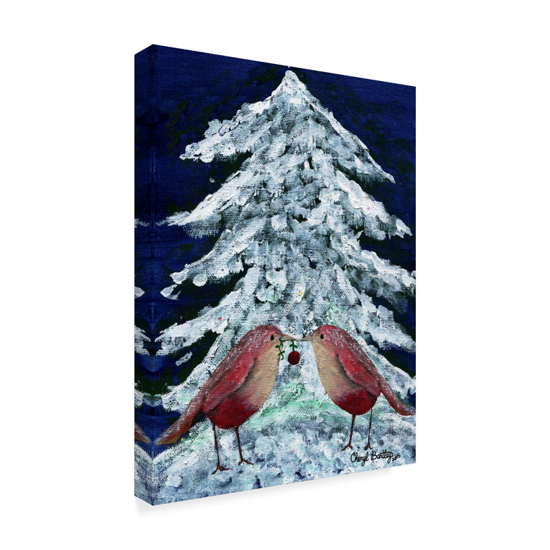Winston Porter Love Birds In Snow Acrylic Painting Print On