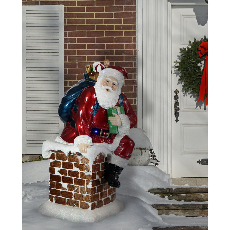 Fraser Hill Farm Indoor Covered Outdoor Oversized Christmas Decoration 4 Ft Musical Santa In The Chimney With Led Lights Wayfair He holds the left side of his nose and shrinks to the size of the chimney—then, holds right side of mrs. indoor covered outdoor oversized christmas decoration 4 ft musical santa in the chimney with led lights