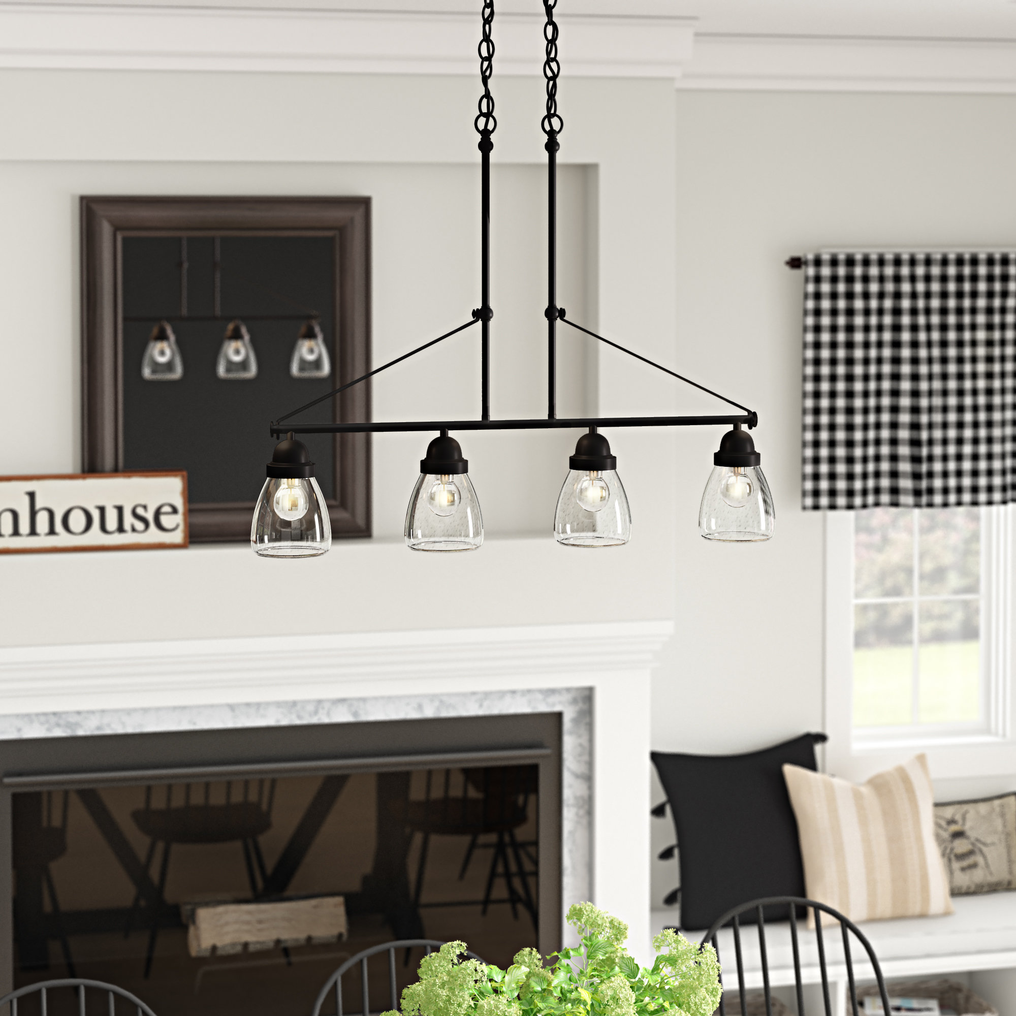 Laurel Foundry Modern Farmhouse Harborcreek 4 Light Kitchen Island Linear Pendant Reviews Wayfair