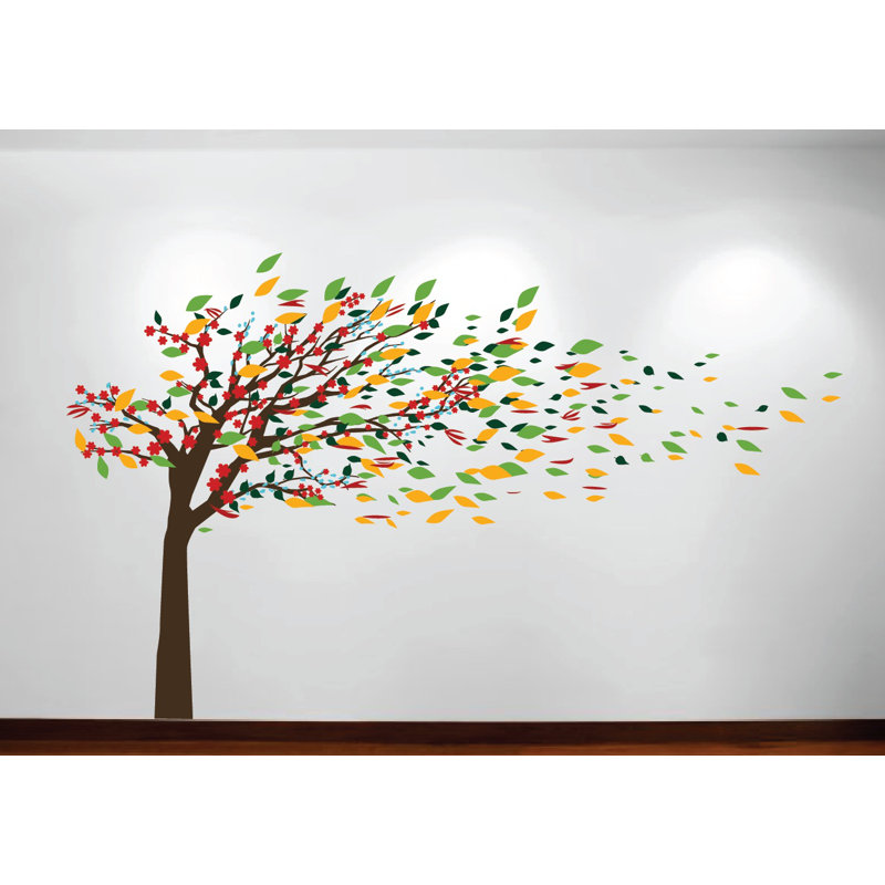 Innovative Stencils Wind Blowing Tree Cherry Blossom Nursery Wall