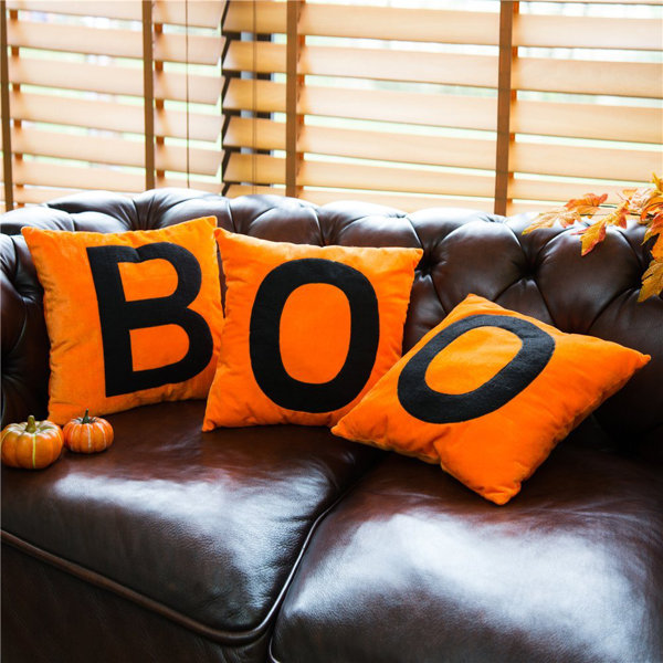 "BOO" Velvet Throw Pillow