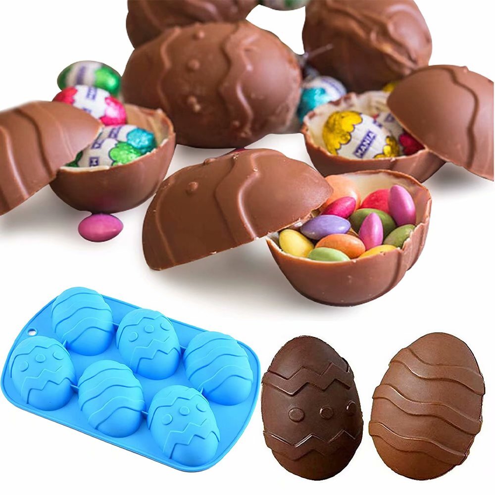 3D Easter Egg Shaped Silicone Mold Cake Chocolate Ice Cube Soap Molds DIY Tool 
