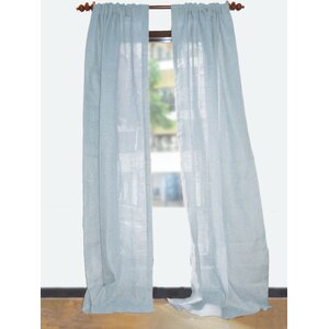 Solid Sheer Rod Pocket Single Curtain Panel