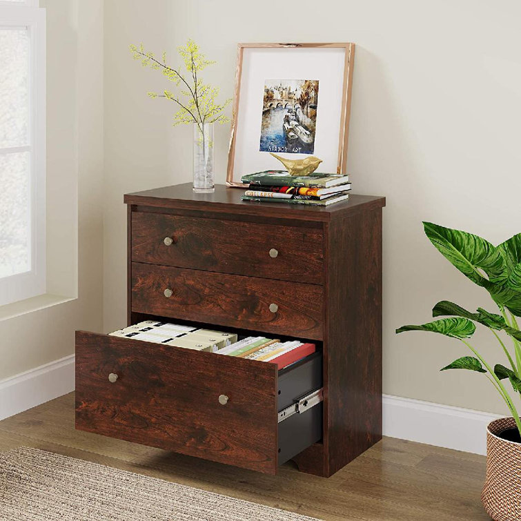 File Cabinet with 3 Fully Extendable Drawers Wood Lateral Locking Filing Cabinet Cherry File Cabinet with 3 Fully Extendable Drawers Wood Lateral Locking Filing Cabinet Cherry