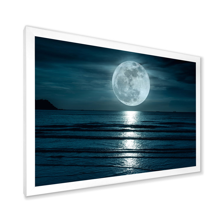 East Urban Home Super Moon Over The Sea I Photograph On Canvas Reviews Wayfair