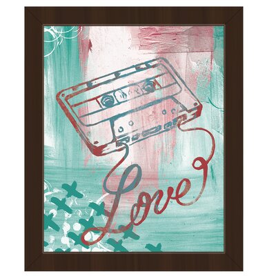 'Love Cassette Tape' Framed Graphic Art Click Wall Art Size: 22.5