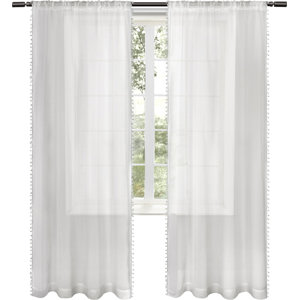 Rockport Solid Sheer Rod Pocket Curtain Panels (Set of 2)