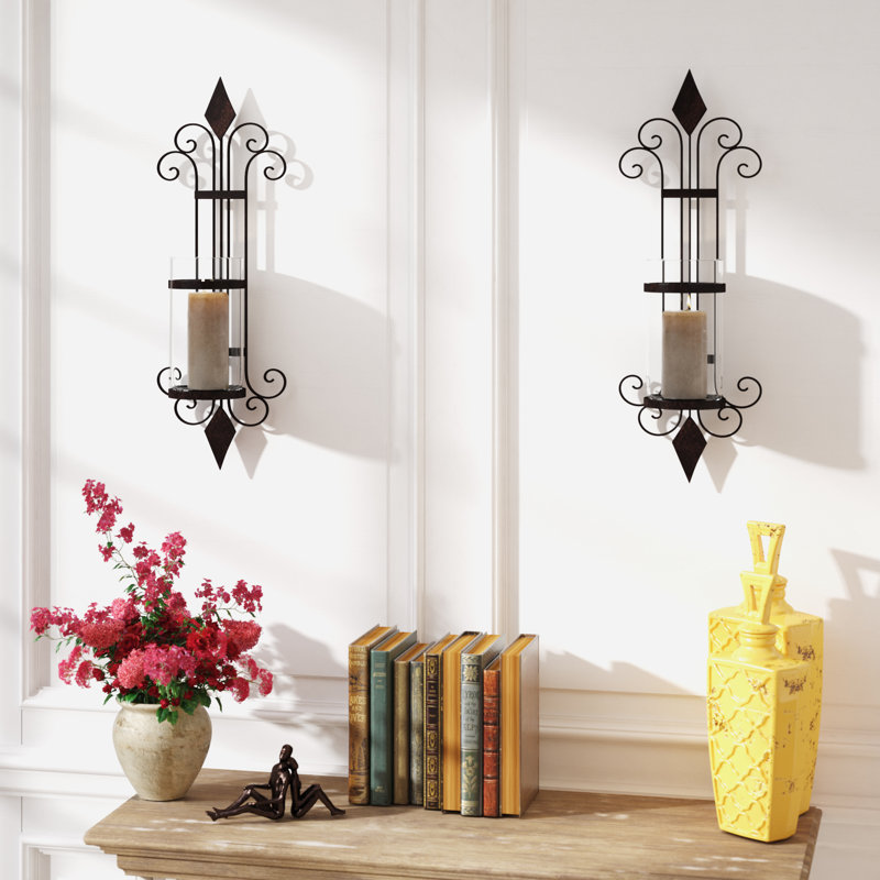 Darby Home Co Traditional Iron Wall Sconce Candle Holder & Reviews Wayfair