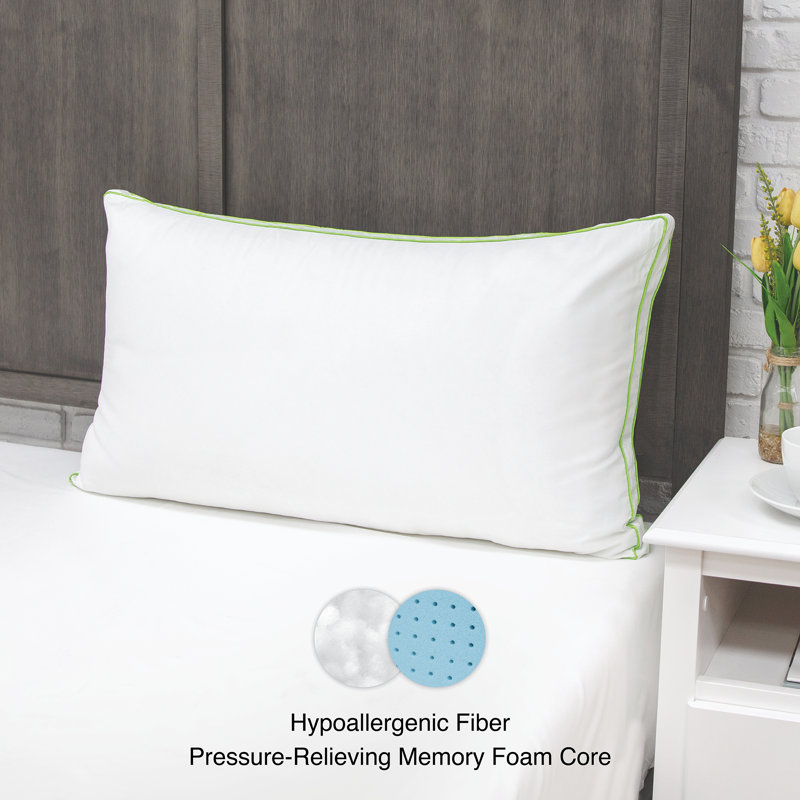 Sensorpedic Memoryloft Deluxe Gusseted Jumbo Pillow With Memory Foam Center Wayfair
