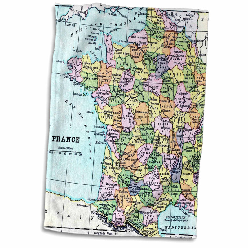 Symple Stuff Kerley Colourful Map of France Travel Europe ... Wayfair llc ensures that sensitive personal information.