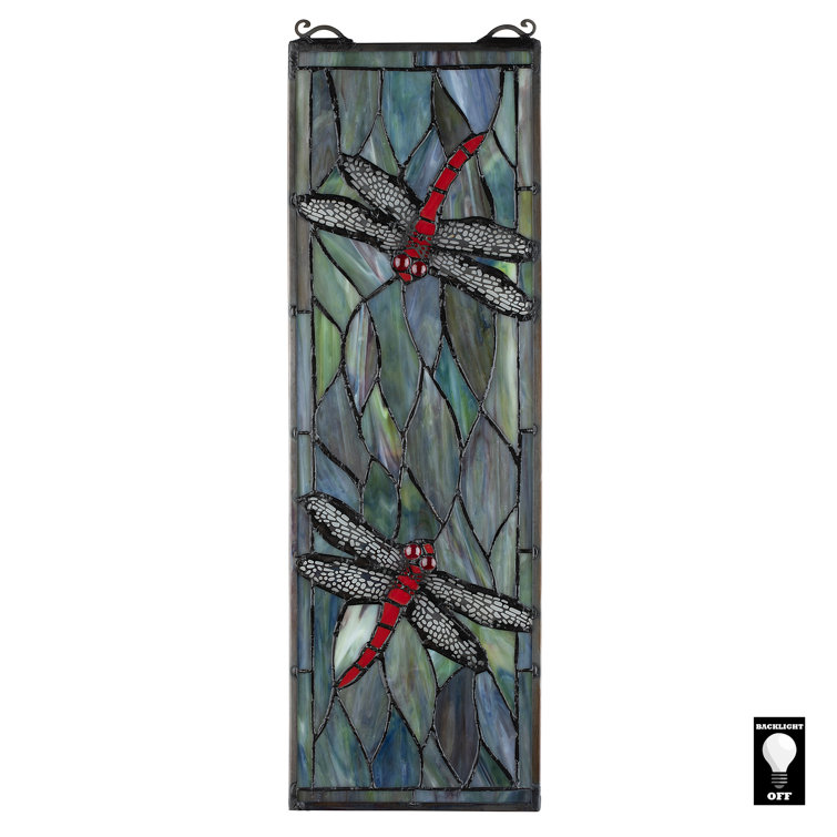 Design Toscano Tiffany Dragonfly Stained Glass Window Reviews Wayfair