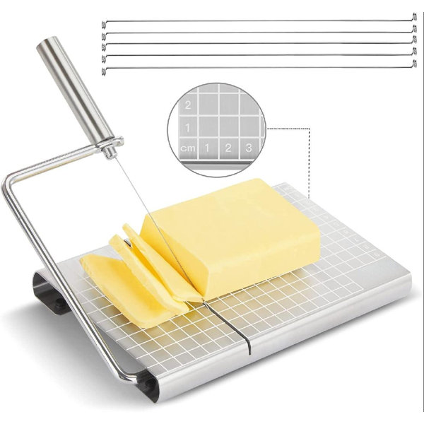 WITH BEECHWOOD HANDLES. CHEESE WIRE SET STAINLESS WIRE 