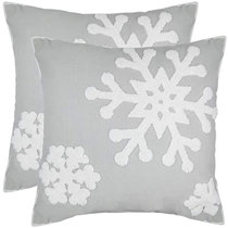 gray snowflake pillow