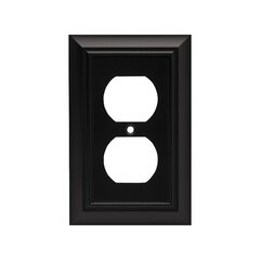 Flat Black Franklin Brass W10247-FB-C Stamped Round Triple Toggle Switch Wall Plate/Switch Plate/Cover 