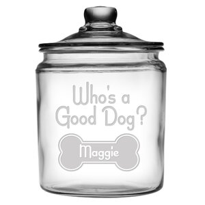 Personalized Who's a Good Dog 2 qt. Pet Treat Jar