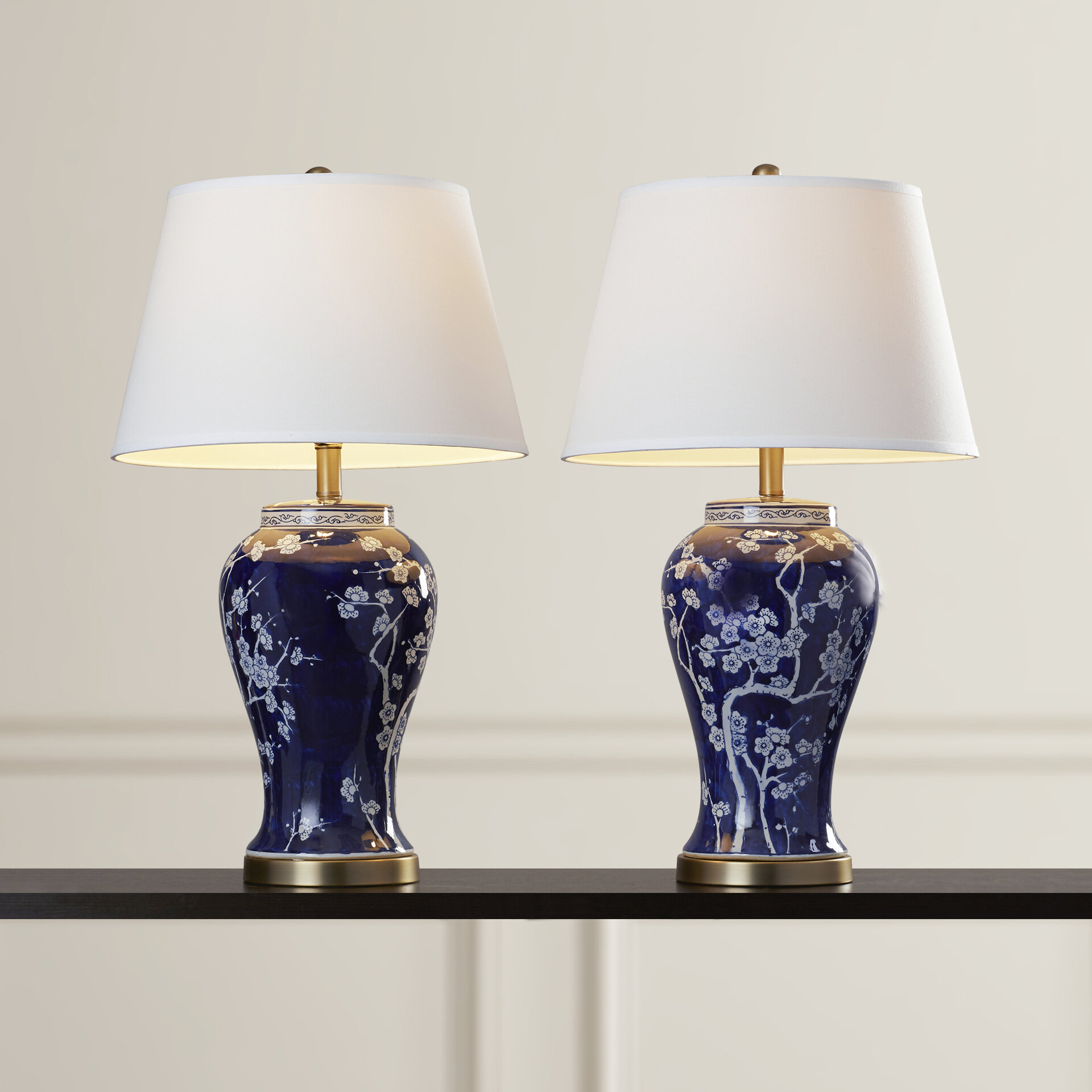 blue table lamps set of 2