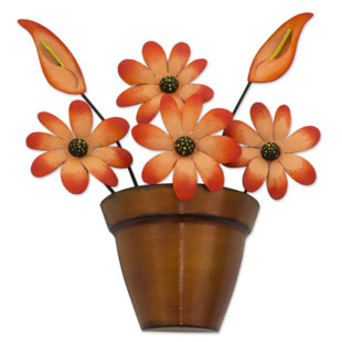 Peach Colored Decor Wayfair Fair Trade Iron Daisy Fl Sculpture Wall Décor