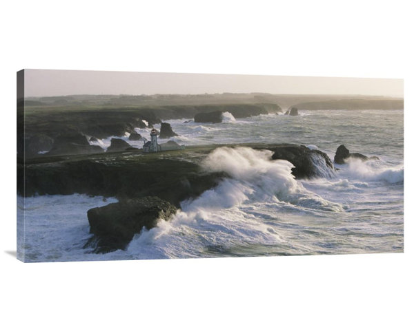 Global Gallery Phare Des Poulains Lors D Une Tempete By Jean Guichard Photographic Print On Wrapped Canvas Wayfair