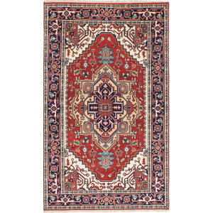 One-of-a-Kind Briggs Hand Knotted Wool Dark Burgundy Fringe Area Rug