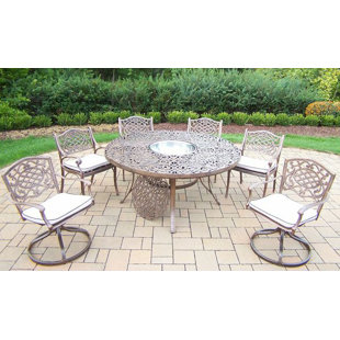 Go to store & view more images Mississippi 7 Piece Dining Set with Cushions by Oakland Living