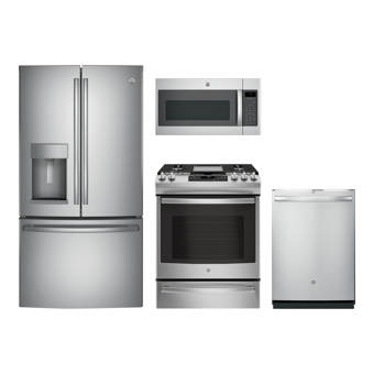 Ge Appliances 4 Piece Kitchen Package W French Door Refrigerator