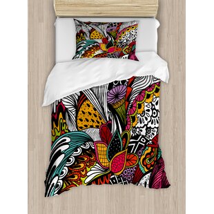 Ambesonne Pirate Ship Duvet Cover Set Queen Size Old Sailboat in Majestic Sunset Scenery Tropical Waters Maritime Decorative 3 Piece Bedding Set with 2 Pillow Shams Dark Blue Salmon Black